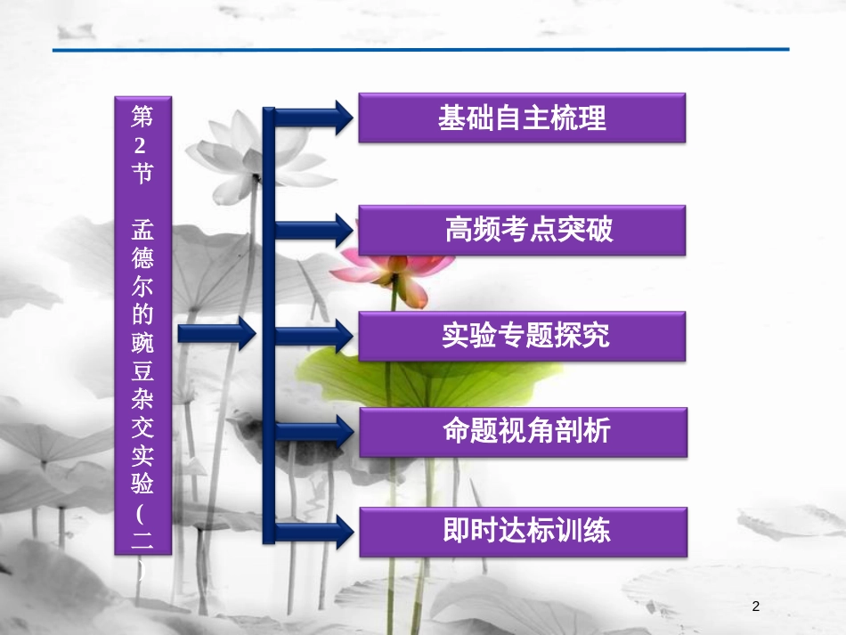 （广东专用）高考生物总复习第1章遗传因子的发现第2节孟德尔的豌豆杂交实验（二）课件新人教版必修2_第2页