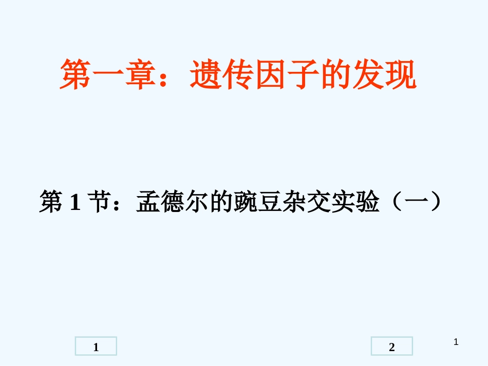 高中生物 1.1《孟德尔的豌豆杂交实验》课件1 新人教版必修2_第1页