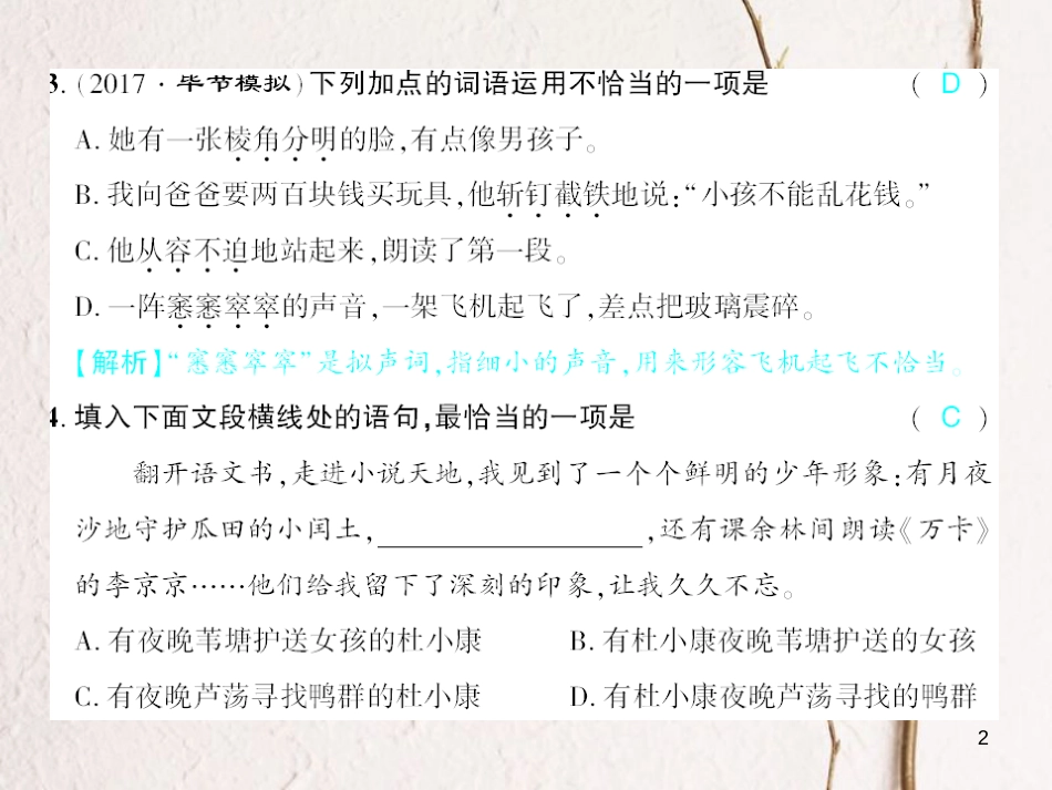 广西北部湾九年级语文上册 第三单元 11 我的叔叔于勒习题课件 （新版）新人教版_第2页