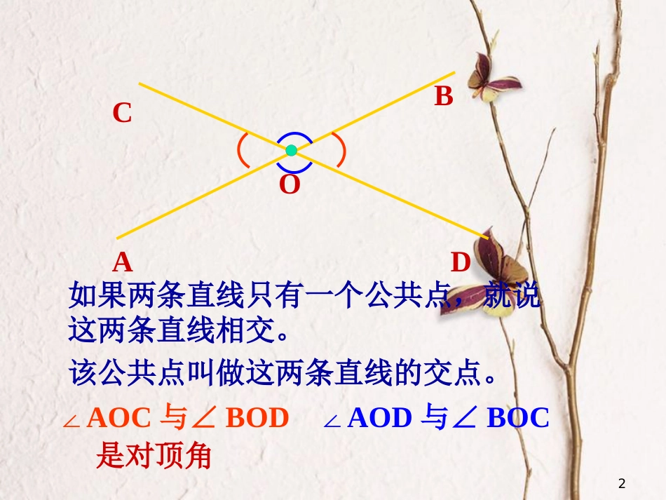 七年级数学上册 6.9 直线的相交课件2 （新版）浙教版_第2页