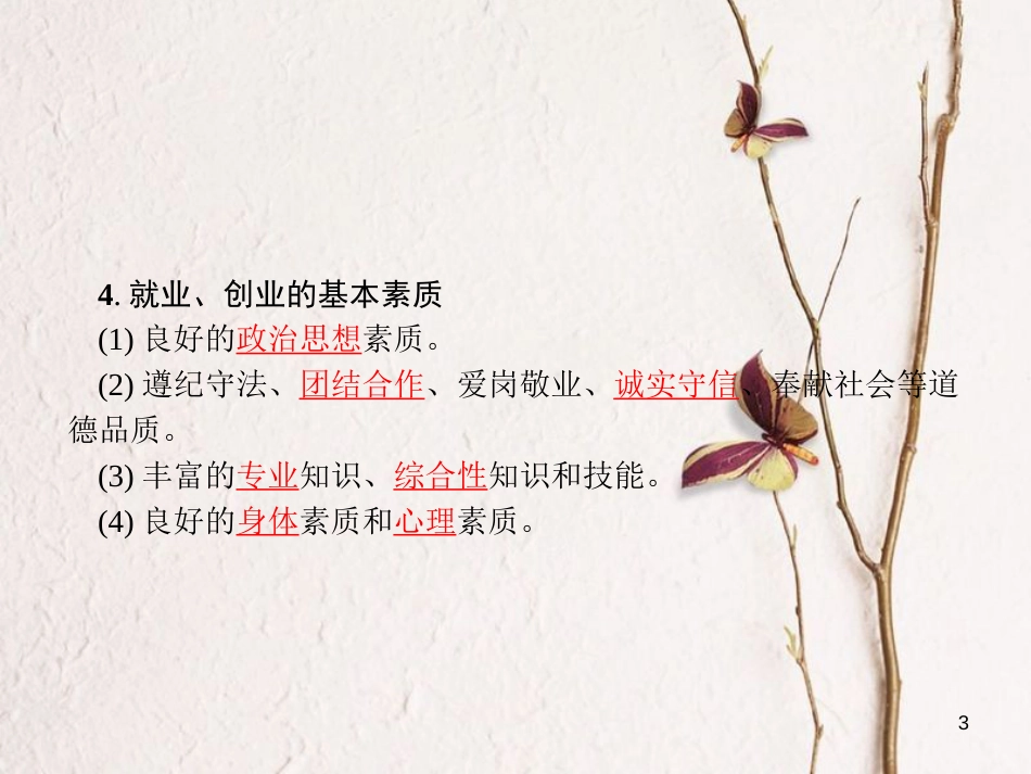学考高中政治 综合探究2 做好就业与自主创业的准备课件 新人教版必修1_第3页