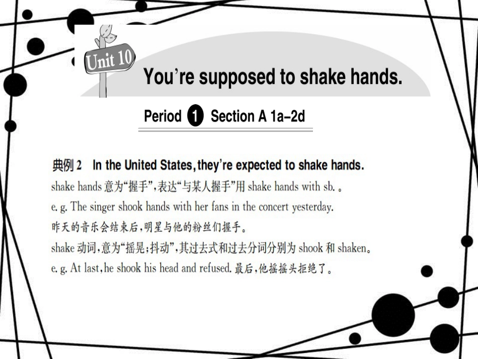 九年级英语全册 Unit 10 You’re supposed to shake hands_第2页