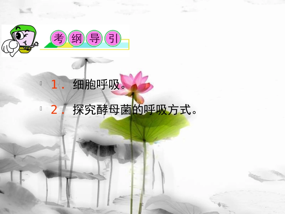 （山西专用）高三生物一轮复习 第8讲 ATP的主要来源――细胞呼吸课件 新人教版必修1_第2页