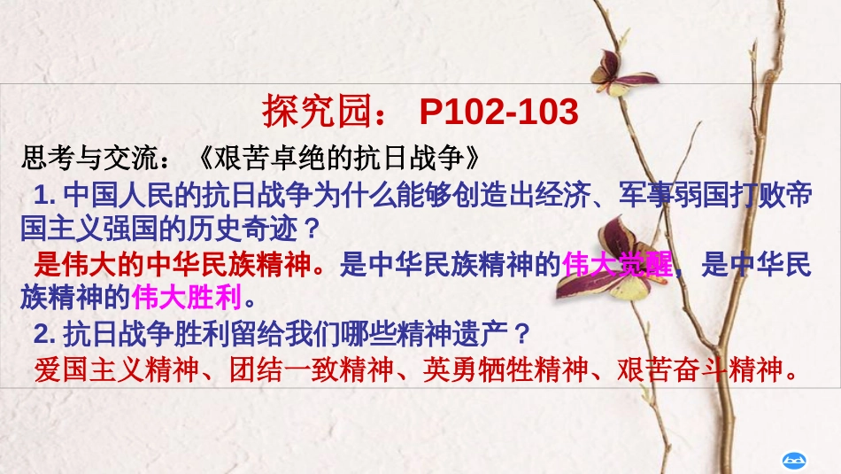 九年级政治全册 第四单元 情系中华 放眼未来 4.2 民族精神 发扬光大课件 粤教版_第3页