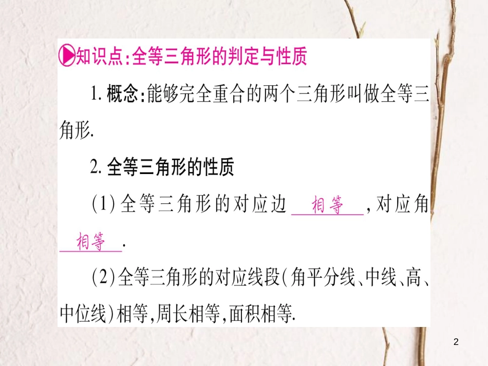 （广西北部湾专版）中考数学总复习第一轮考点系统复习第4章三角形第4节全等三角形课件新人教版_第2页