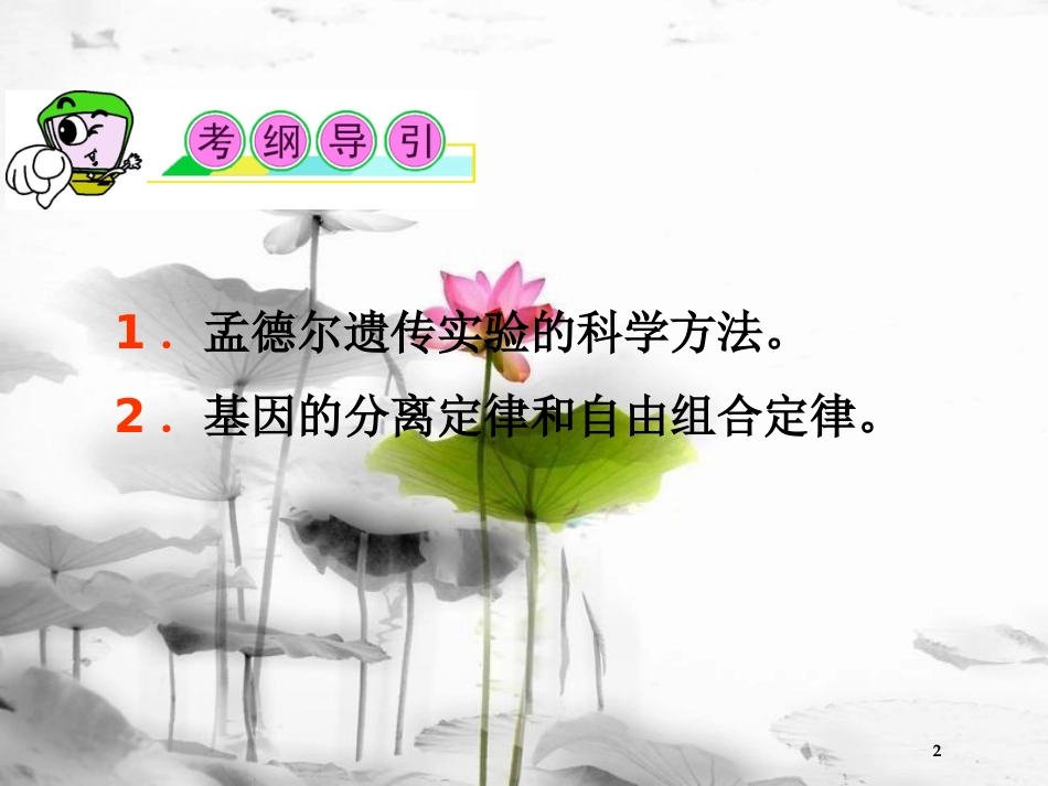 （山西专用）高三生物一轮复习 第12讲 孟德尔的豌豆杂交试验课件 新人教版必修2_第2页