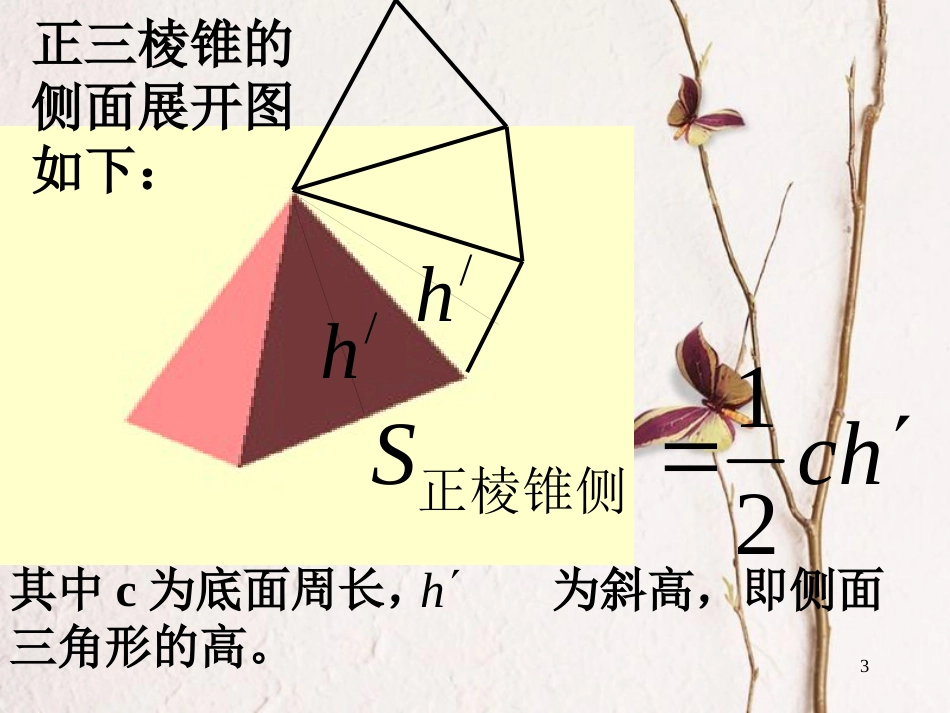 江苏省宿迁市高中数学 第1章 立体几何初步 1.3.1 空间几何体的表面积 简单几何体的侧面积课件 苏教版必修2_第3页