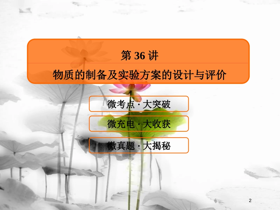 （新课标）高考化学大一轮复习36物质的制备及实验方案的设计与评价课件新人教版_第2页