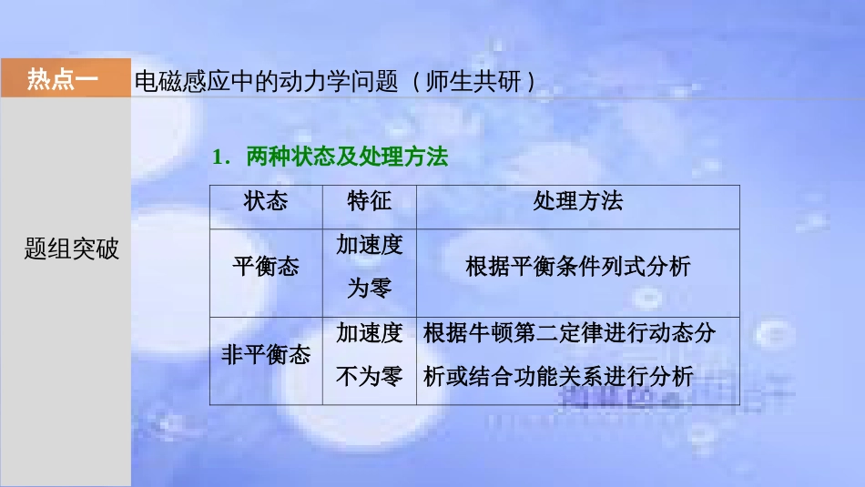 高考物理一轮复习 第十章 电磁感应 第四讲 电磁感应中的动力学和能量问题课件_第2页