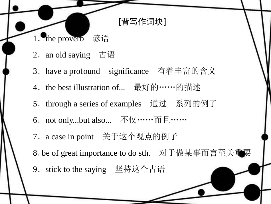 高三英语二轮复习 板块四 晨读晚记 专题28 名言警句课件_第3页