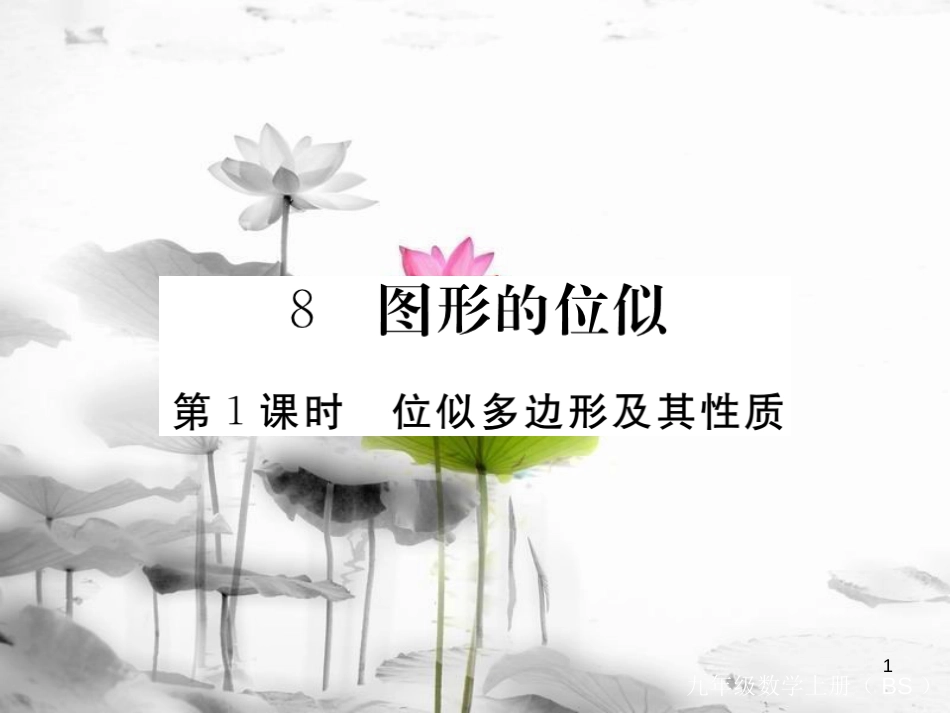 （江西专用）九年级数学上册4.8图形的位似第1课时位似多边形及其性质讲练课件（新版）北师大版_第1页