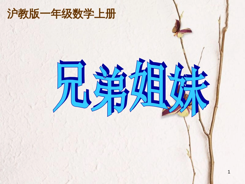 一年级数学上册 5.2 兄弟姐妹课件 沪教版_第1页