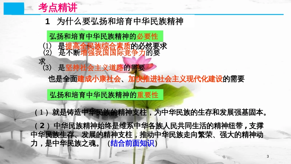 高考政治第十一单元中华文化与民族精神课时2我们的民族精神考点二弘扬和培育民族精神课件新人教版必修3_第3页