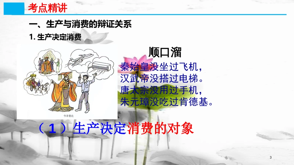 高考政治第二单元生产、劳动与经营课时1生产与经济制度核心考点一生产与消费课件新人教版必修1_第3页