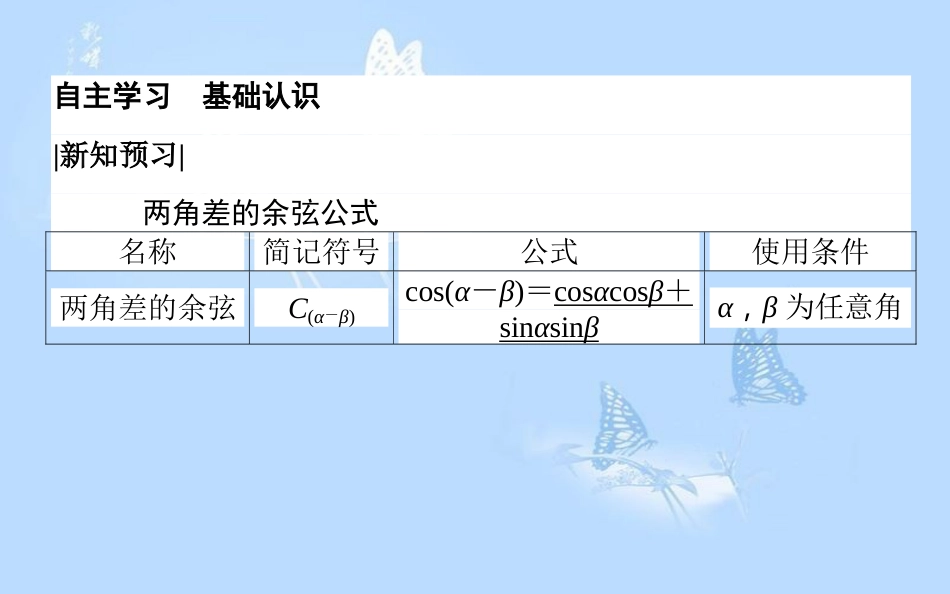 高中数学第三章三角恒等变形3.2两角和与差的三角函数3.2.1两角差的余弦函数课件北师大版_第3页