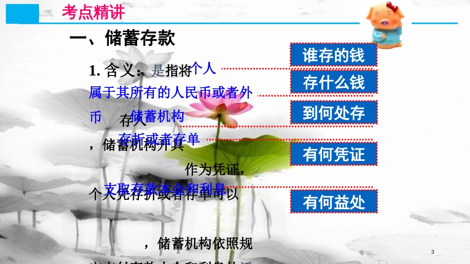 高考政治第二单元生产、劳动与经营课时3投资理财的选择核心考点一储蓄存款与商业银行课件新人教版必修1_第3页