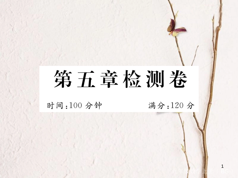 （河南专版）九年级数学上册第五章投影与视图检测卷习题讲评课件（新版）北师大版_第1页