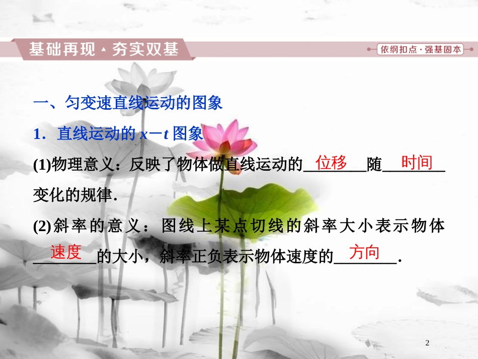 （新课标）高考物理一轮复习第一章运动的描述匀变速直线运动的研究第三节运动图象追及、相遇问题课件_第2页