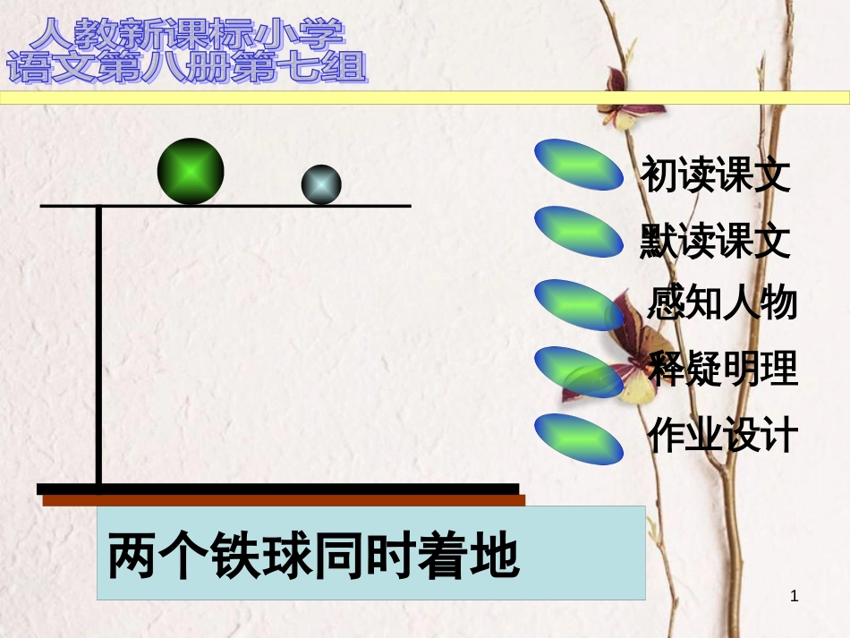 四年级语文下册 第7单元 25.两个铁球同时着地课件 新人教版_第1页