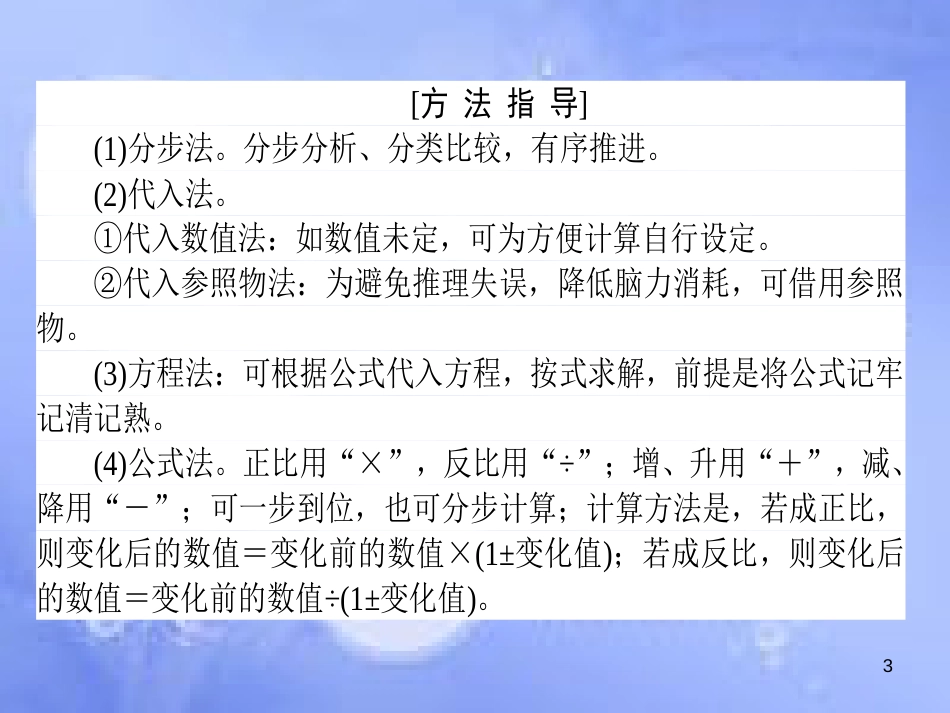 高三政治一轮复习 题型方法 1 计算类选择题课件_第3页