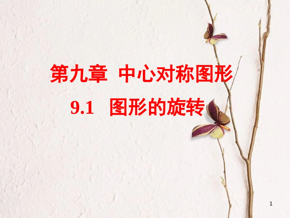江苏省淮安市八年级数学下册第9章中心对称图形—平行四边形9.1图形的旋转课件_第1页