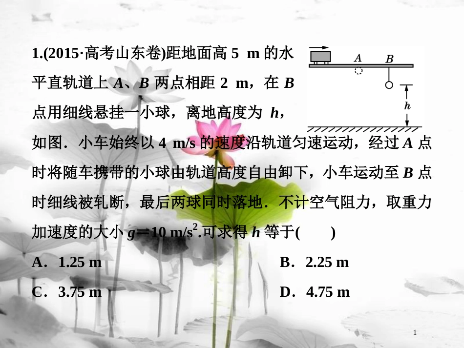 （新课标）高考物理一轮复习 第四章 曲线运动万有引力与航天 第二节 抛体运动随堂达标巩固落实课件_第1页