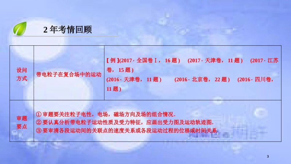 高三物理二轮复习 专题三 电场和磁场 第3讲 带电粒子在复合场中的运动课件_第3页
