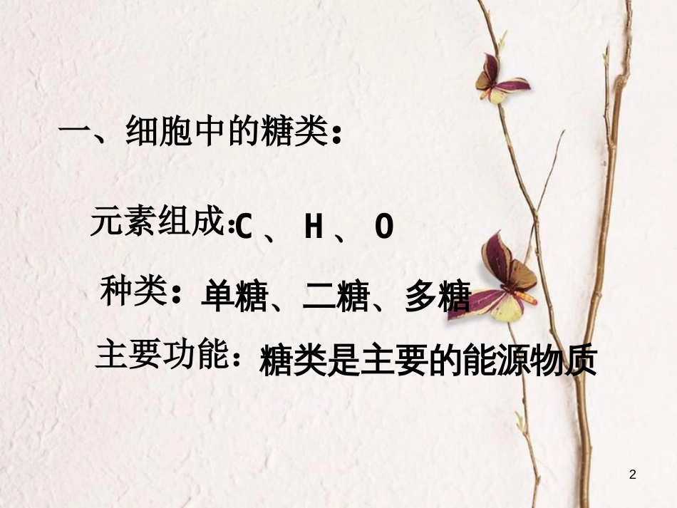 贵州省遵义市高一生物 细胞中的糖类和脂质课件_第2页