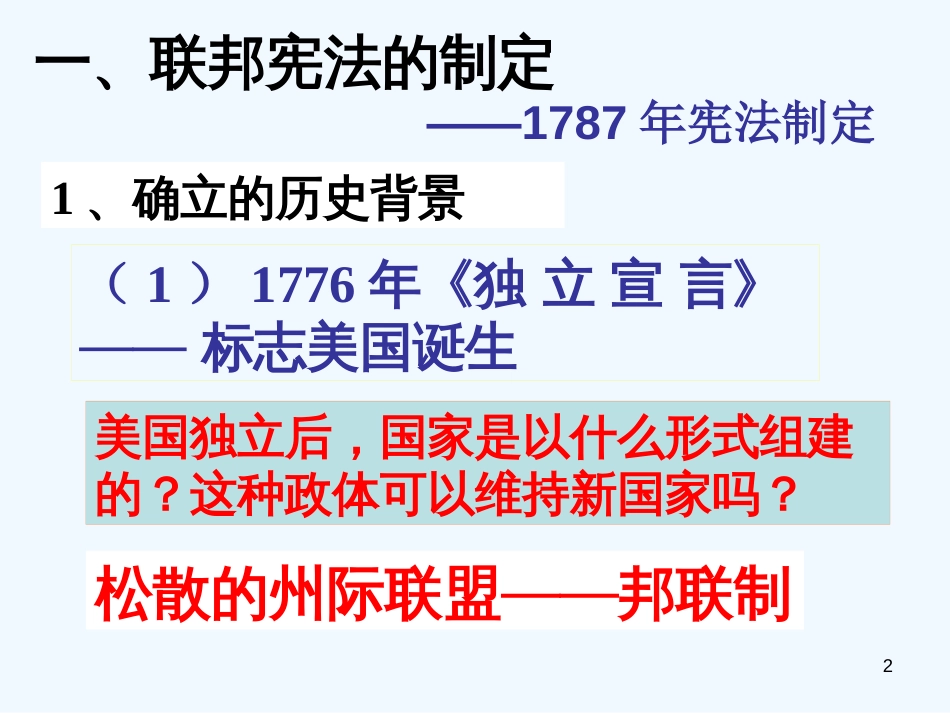 高中历史 北美大陆上的新体制综合资料课件 岳麓版必修1_第2页