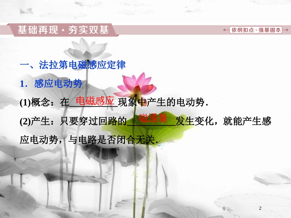 （新课标）高考物理一轮复习 第十章 电磁感应 第二节 法拉第电磁感应定律 自感 涡流课件_第2页
