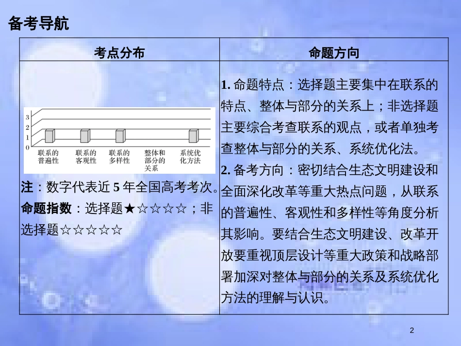 高考政治一轮复习 第三单元 思想方法与创新意识 课时1 唯物辩证法的联系观课件 新人教版必修4_第2页