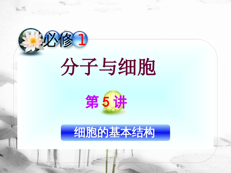 （山西专用）高三生物一轮复习 第5讲 细胞的基本结构课件 新人教版必修1_第1页
