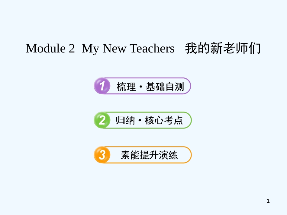 （山东天津专用）高考英语Module2MyNewTeachers复习方略课件外研版必修1_第1页