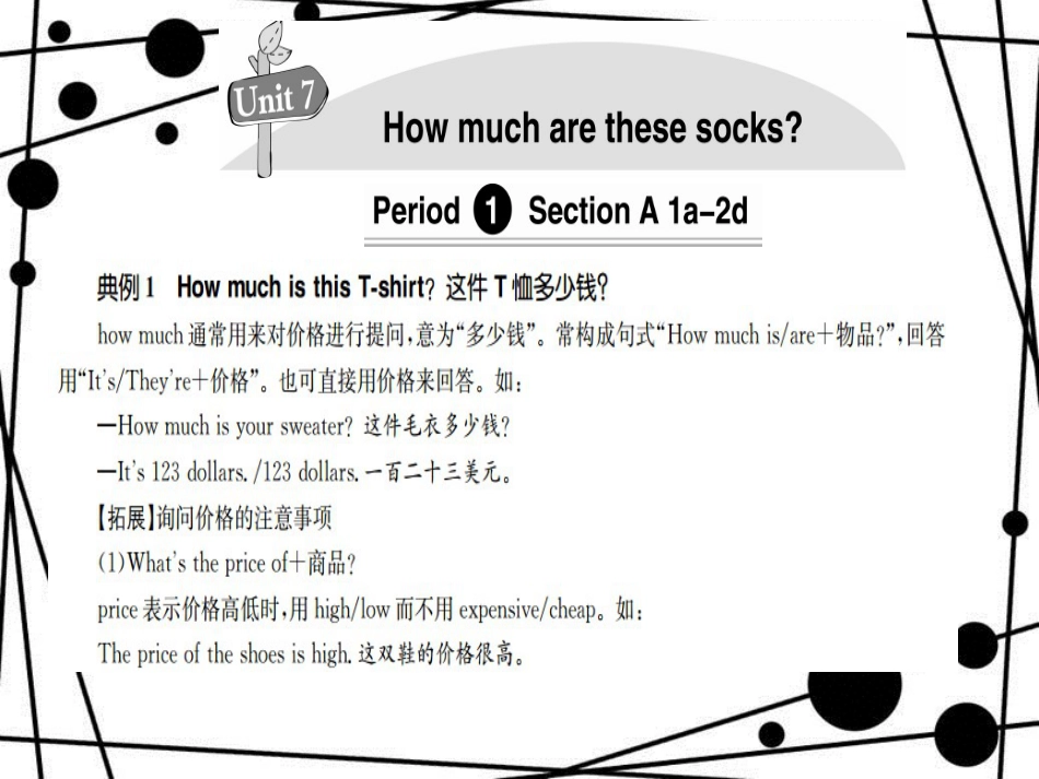七年级英语上册 Unit 7 How much are these socks_第1页