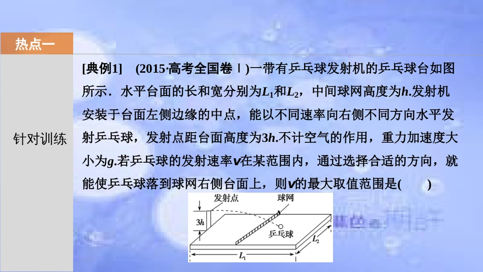 高考物理一轮复习 第四章 曲线运动 万有引力与航天 第四讲 平抛运动、圆周运动的临界问题课件_第3页