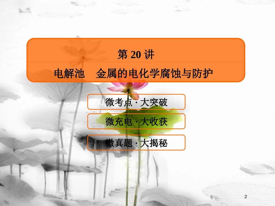 （新课标）高考化学大一轮复习20电解池金属的电化学腐蚀与防护课件新人教版_第2页