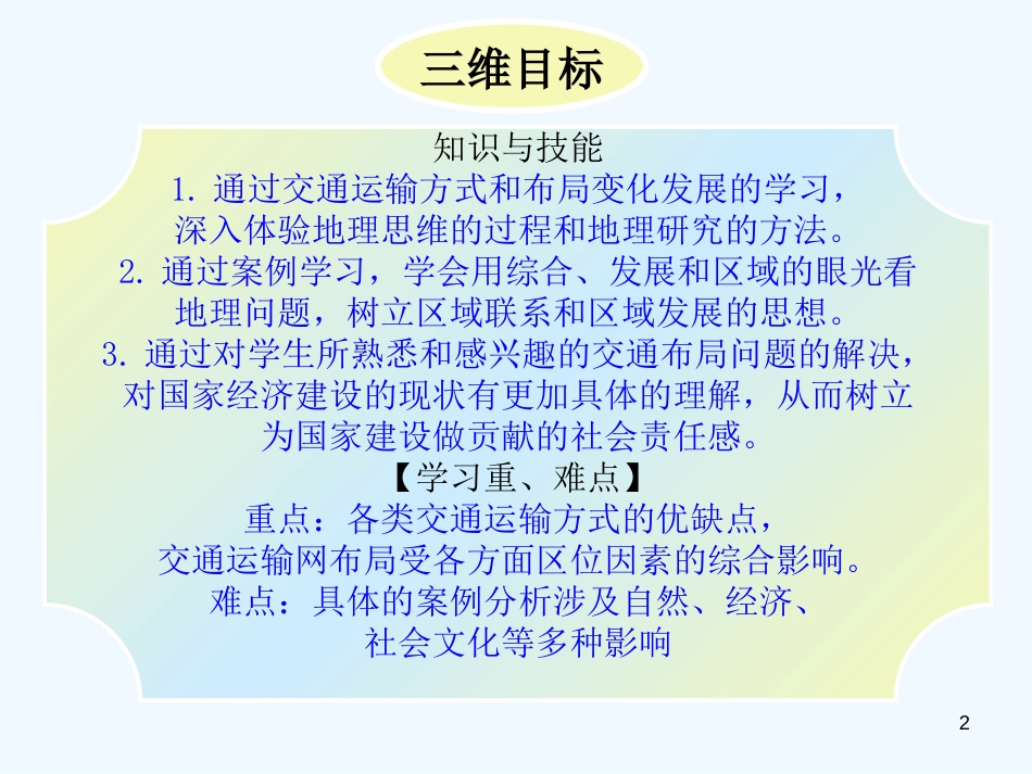 高中地理：第五单元第一节交通运输方式和布局课件人教版必修2_第2页