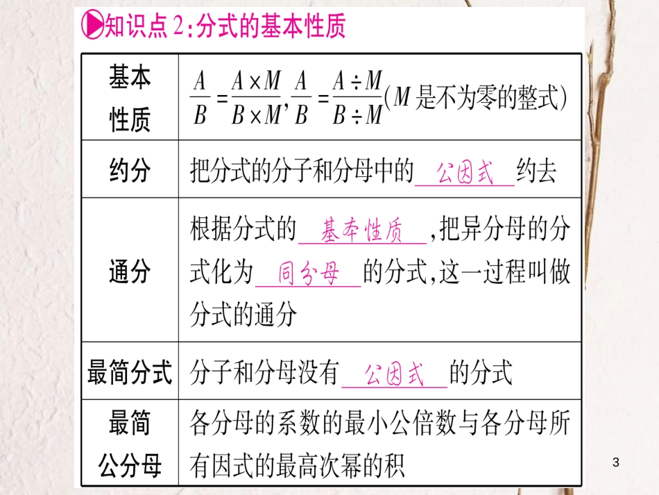 （湖南专版）中考数学总复习第一轮考点系统复习第1章数与式第3节分式课件_第3页