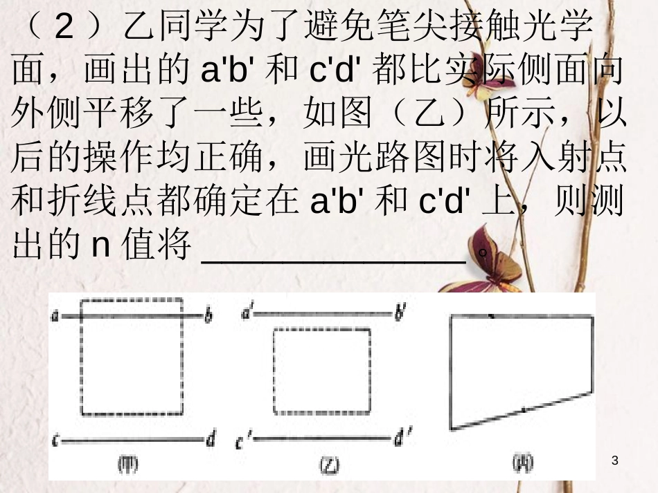 河南省洛阳市高中物理 第十三章 光 13.1 光的反射和折射 测定玻璃的折射率课件 新人教版选修3-4_第3页