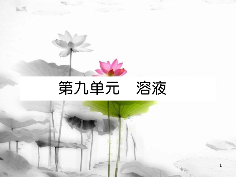（云南专版）中考化学总复习 第一编 第9单元 溶液（精讲）课件_第1页