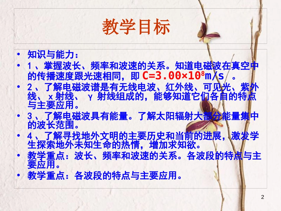 河北省保定市涞水县高中物理 第十四章 电磁波 14.5 电磁波谱课件 新人教版选修3-4_第2页