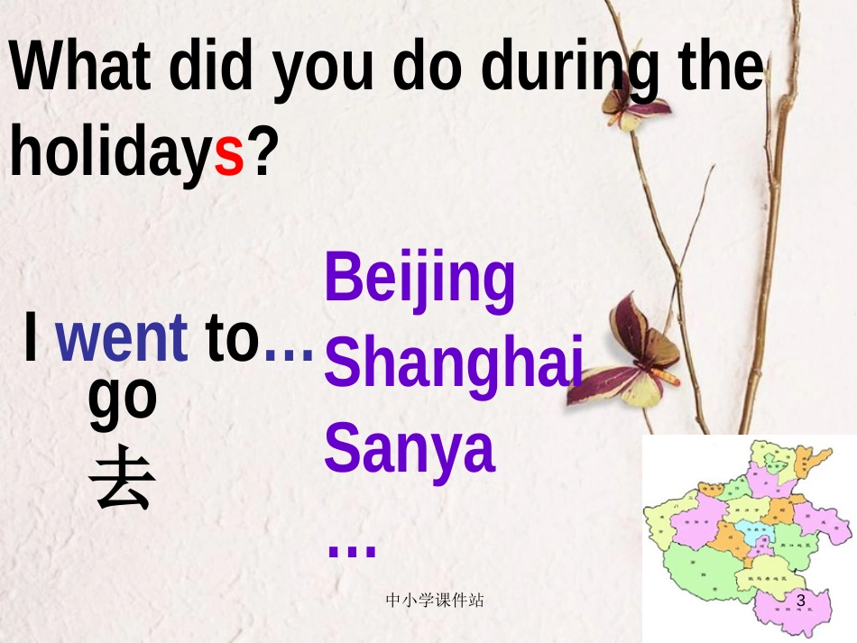 六年级英语上册 Unit 1 What did you do during the holidays课件4 湘少版_第3页