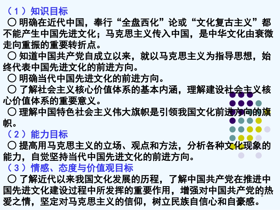 高中政治 4.9.1.1坚持先进文化前进方向课件 新人教版必修3_第2页