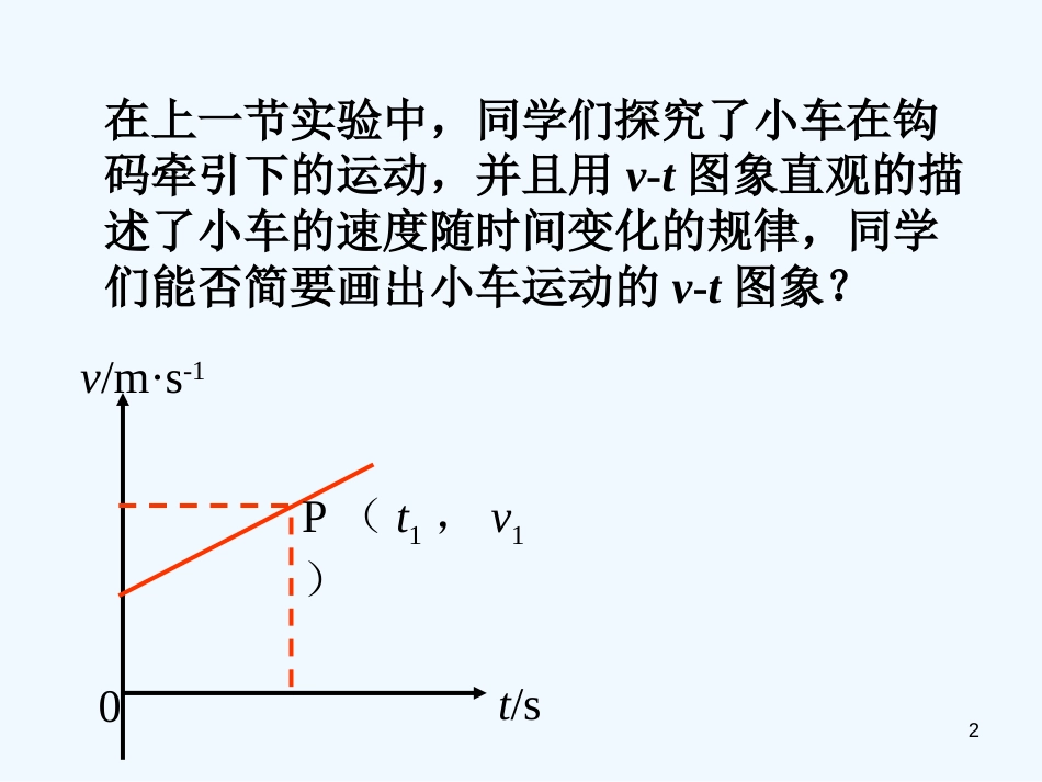 高中物理 匀变速直线运动的速度与时间的关系课件 新人教版必修1_第2页