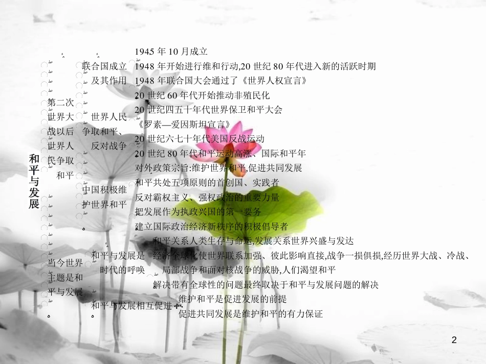 高中历史 第六单元 和平与发展单元整合课件 新人教版选修3_第2页