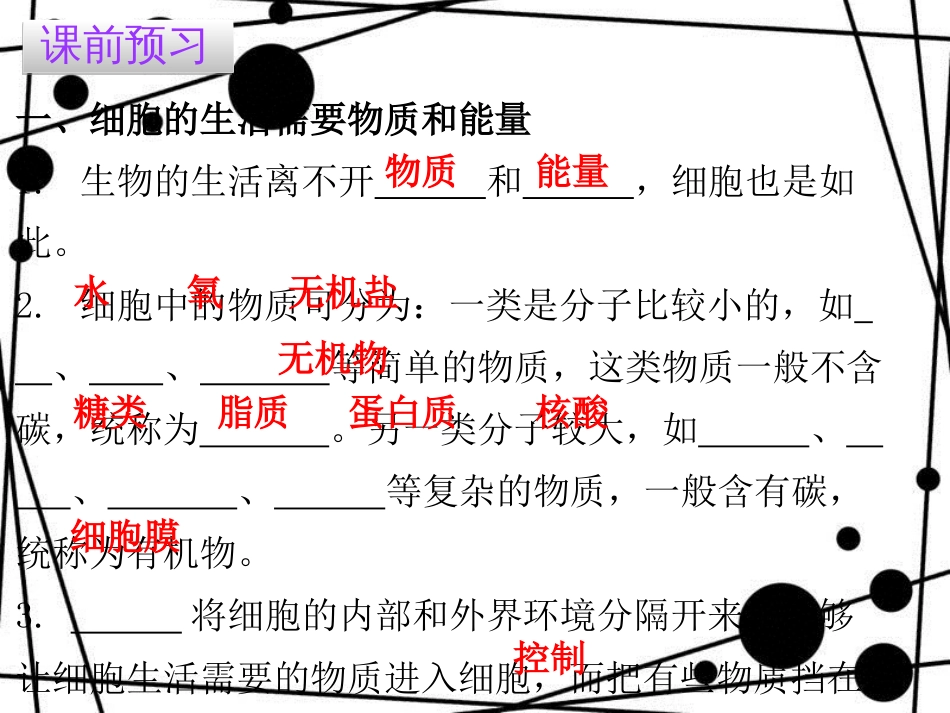 七年级生物上册 第二单元 第一章 第四节 细胞的生活课件 （新版）新人教版_第3页