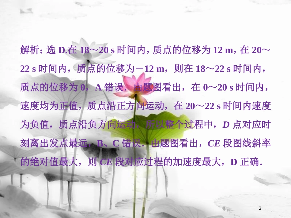 （新课标）高考物理一轮复习第一章运动的描述匀变速直线运动的研究第三节运动图象追及、相遇问题课后检测能力提升课件_第2页