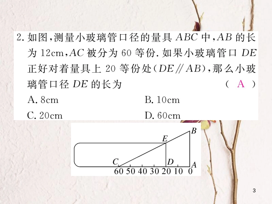 （河南专版）九年级数学上册第四章图形的相似4.6利用相似三角形测高习题讲评课件（新版）北师大版_第3页