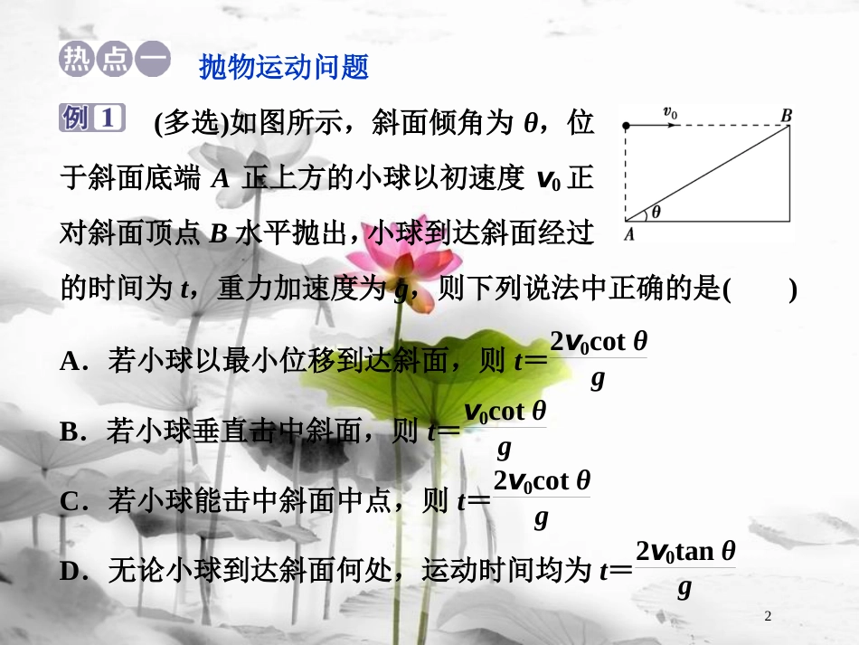（新课标）高考物理一轮复习 第四章 曲线运动万有引力与航天章末热点集训课件_第2页