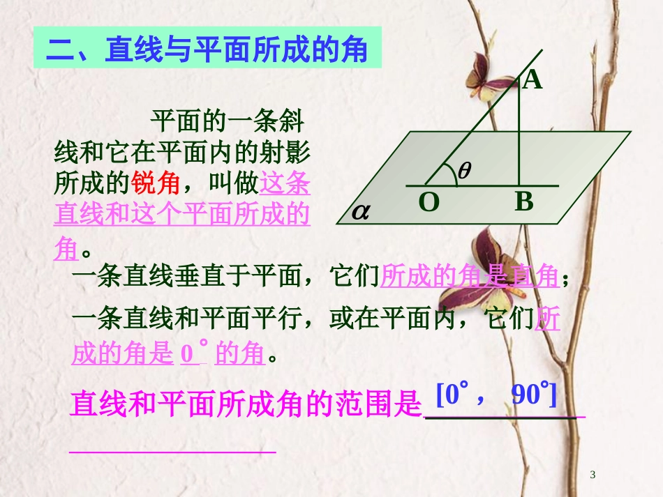 江苏省宿迁市高中数学 第1章 立体几何初步 1.2.3 直线与平面的位置关系 垂直 线面角课件 苏教版必修2_第3页